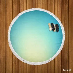 Gradient Ball Blue Round Beach Towel