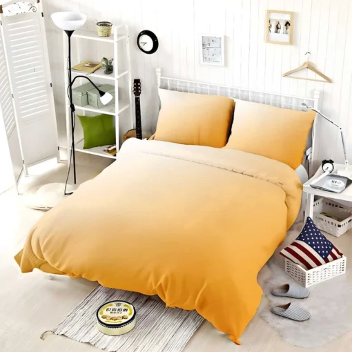 Gradient Light Orange White Bedding Set