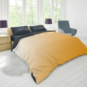 Gradient Light Orange White Duvet Cover 1