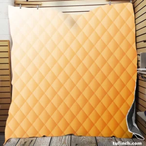 Gradient Light Orange White Quilt Blanket