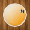 Gradient Light Orange White Round Beach Towel