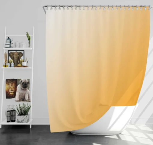 Gradient Light Orange White Shower Curtain