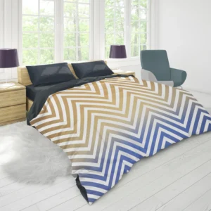 Gradient Zigzag Geometric Pattern Duvet Cover 1