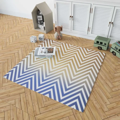 Gradient Zigzag Geometric Pattern Rug 1