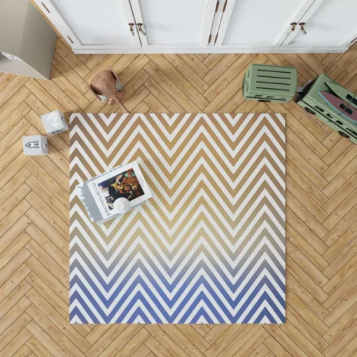 Gradient Zigzag Geometric Pattern Rug