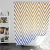 Gradient Zigzag Geometric Pattern Shower Curtain