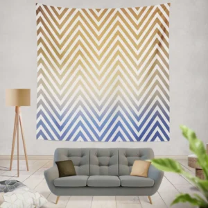 Gradient Zigzag Geometric Pattern Wall Tapestry