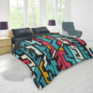 Graffiti-inspired Seamless Design Duvet Cover 1