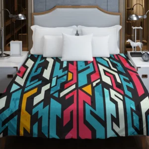 Graffiti-inspired Seamless Design Duvet Cover