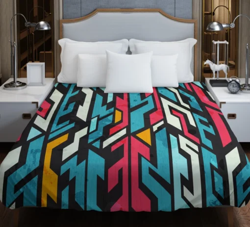 Graffiti-inspired Seamless Design Duvet Cover