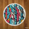 Graffiti-inspired Seamless Design Round Beach Towel