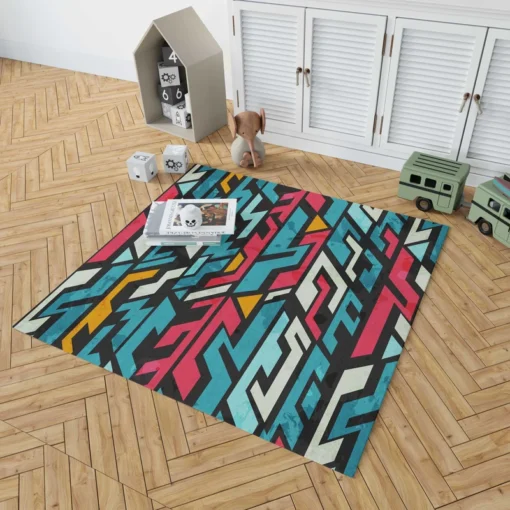 Graffiti-inspired Seamless Design Rug 1