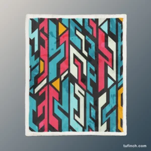 Graffiti-inspired Seamless Design Sherpa Fleece Blanket 1