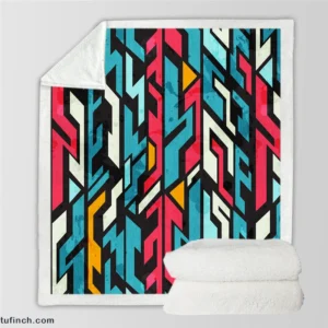 Graffiti-inspired Seamless Design Sherpa Fleece Blanket