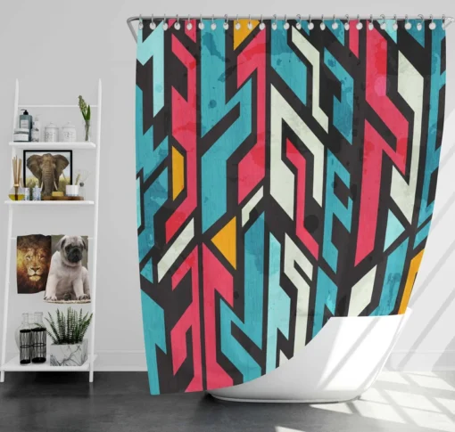 Graffiti-inspired Seamless Design Shower Curtain