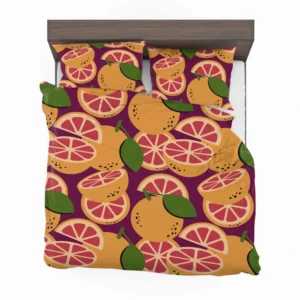 Grapefruit Slice And Grapefruit Bedding Set 2