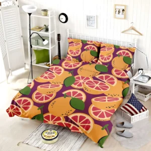 Grapefruit Slice And Grapefruit Bedding Set