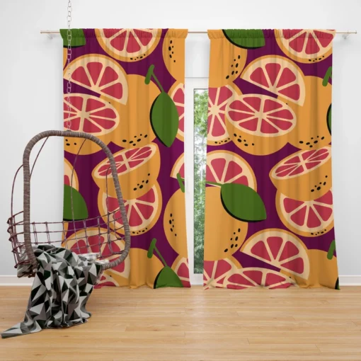 Grapefruit Slice And Grapefruit Curtain