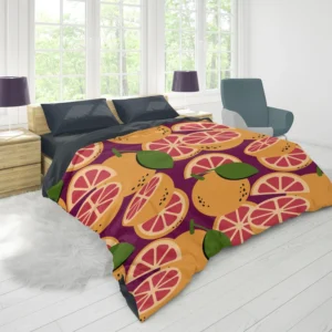 Grapefruit Slice And Grapefruit Duvet Cover 1