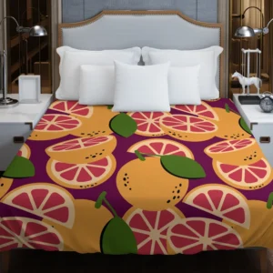 Grapefruit Slice And Grapefruit Duvet Cover