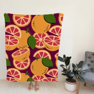 Grapefruit Slice And Grapefruit Fleece Blanket