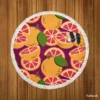 Grapefruit Slice And Grapefruit Round Beach Towel