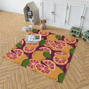 Grapefruit Slice And Grapefruit Rug 1