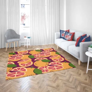 Grapefruit Slice And Grapefruit Rug 2