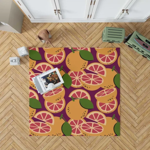 Grapefruit Slice And Grapefruit Rug