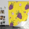 Grapes Bunch And Flowers In Yellow Shower Curtain