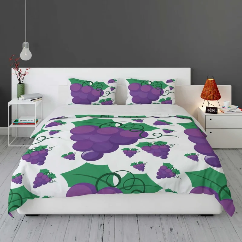 Grapes Bunch Painted In Purple Bedding Set 1