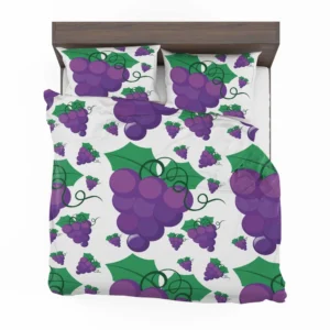 Grapes Bunch Painted In Purple Bedding Set 2