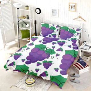 Grapes Bunch Painted In Purple Bedding Set