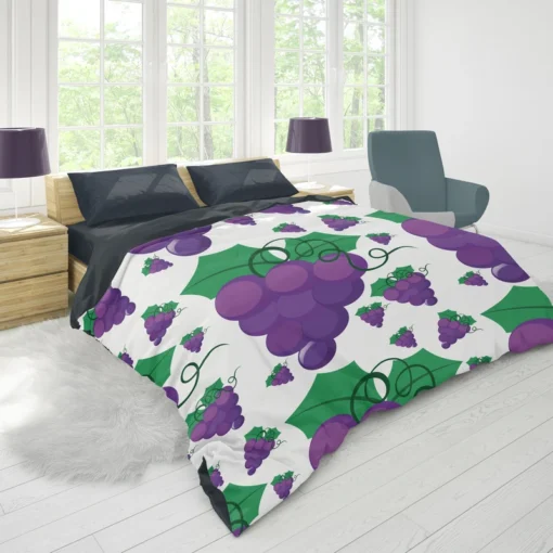 Grapes Bunch Painted In Purple Duvet Cover 1