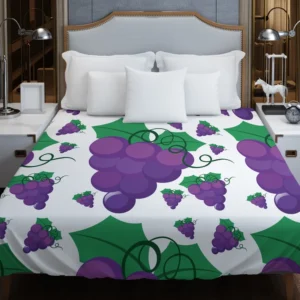 Grapes Bunch Painted In Purple Duvet Cover