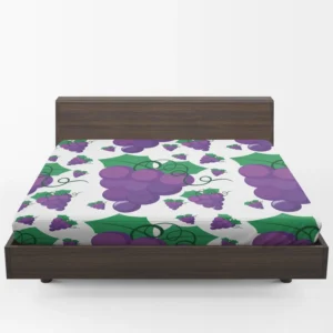 Grapes Bunch Painted In Purple Fitted Sheet 1