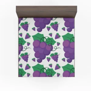 Grapes Bunch Painted In Purple Fitted Sheet