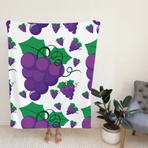 Grapes Bunch Painted In Purple Fleece Blanket