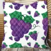 Grapes Bunch Painted In Purple Quilt Blanket