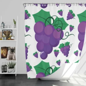 Grapes Bunch Painted In Purple Shower Curtain