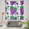 Grapes Bunch Painted In Purple Wall Tapestry