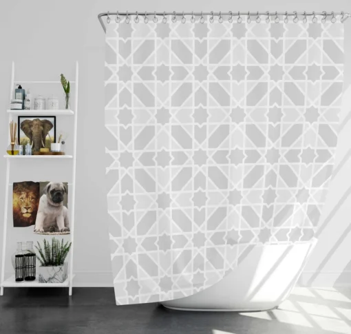 Gray Modern Style Pattern Shower Curtain