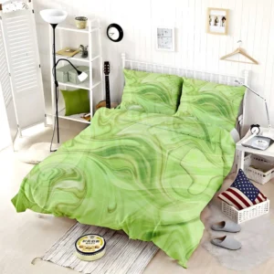 Green Abstract Design Bedding Set