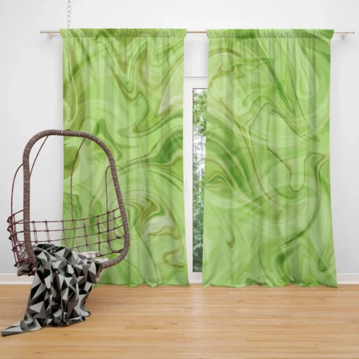 Green Abstract Design Curtain