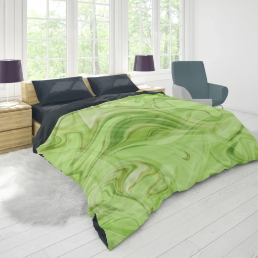 Green Abstract Design Duvet Cover 1