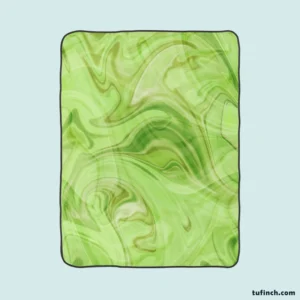 Green Abstract Design Fleece Blanket 1