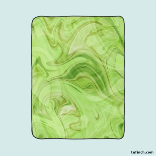 Green Abstract Design Fleece Blanket 1