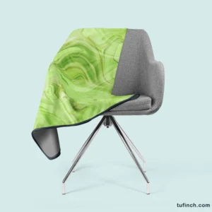 Green Abstract Design Fleece Blanket 2