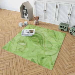 Green Abstract Design Rug 1