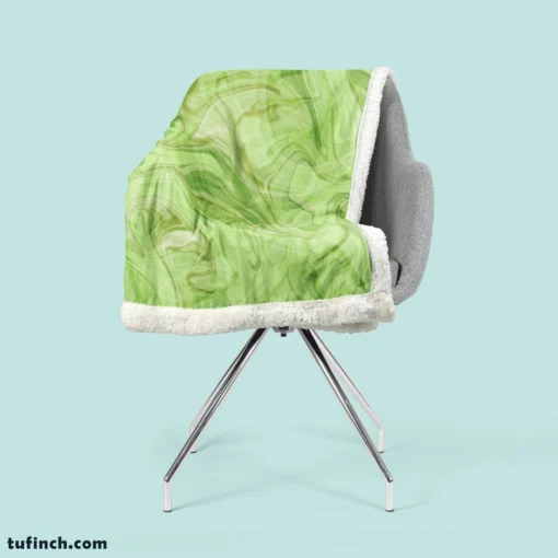 Green Abstract Design Sherpa Fleece Blanket 2